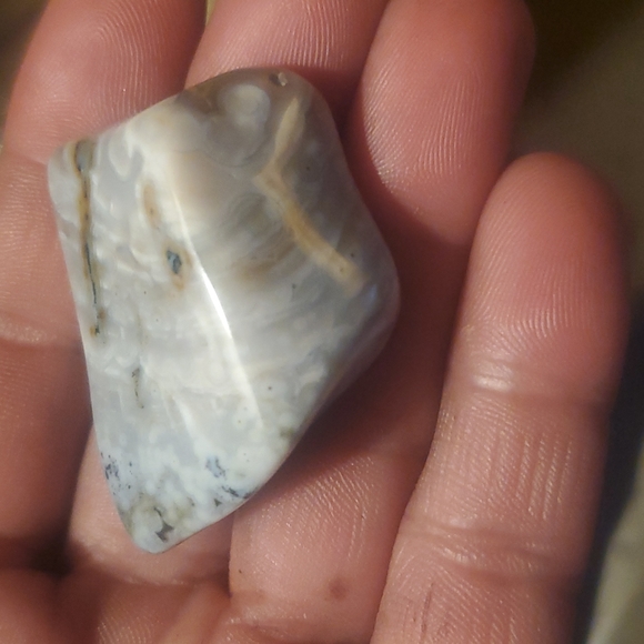 8th vein beautiful semi transparent Ocean Jasper Tumble with orbs. - Picture 5 of 12